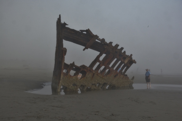 the skeleton of the Peter Ireland shipwreck